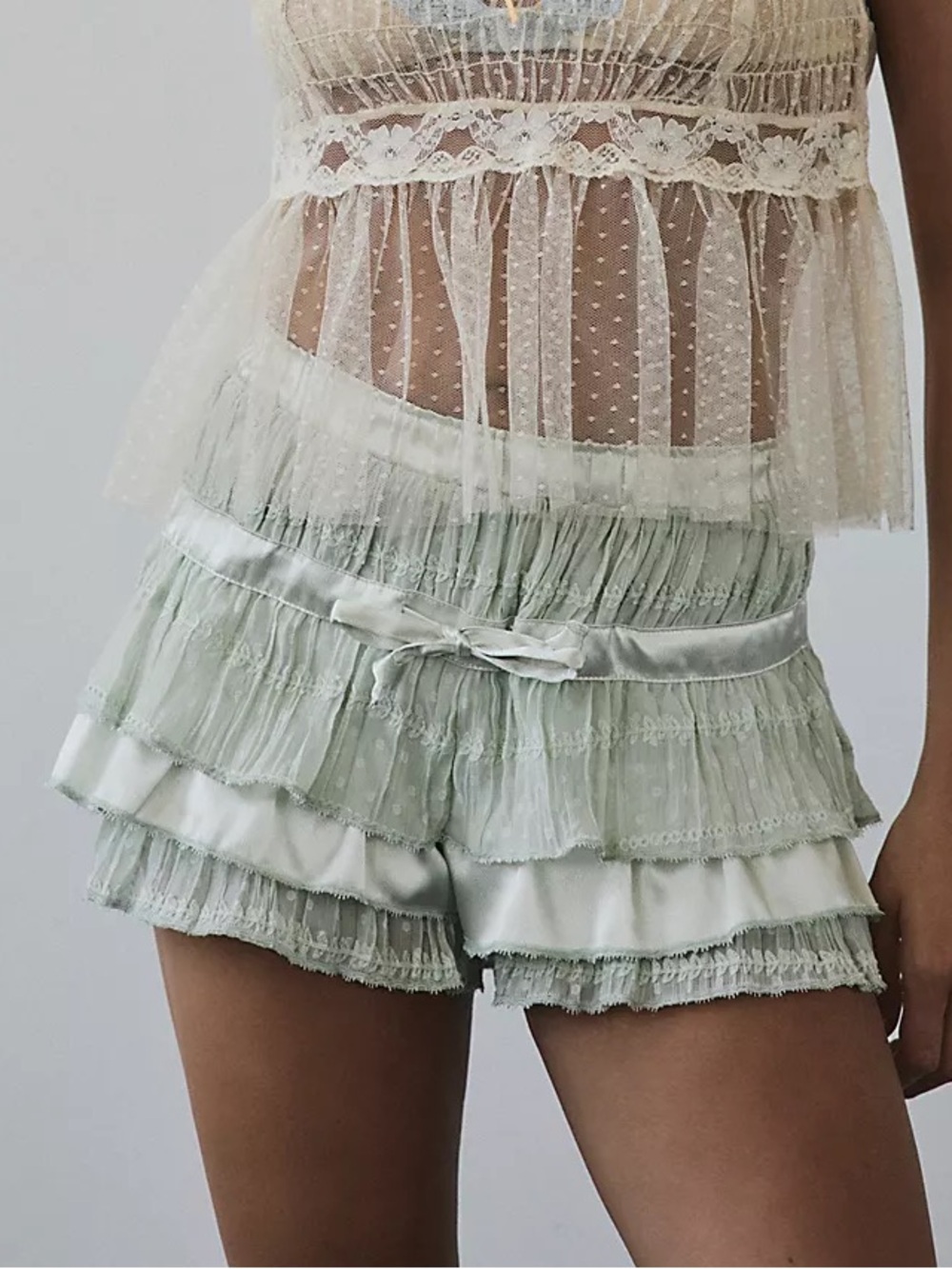 Free People Camille Ruffle Shorts